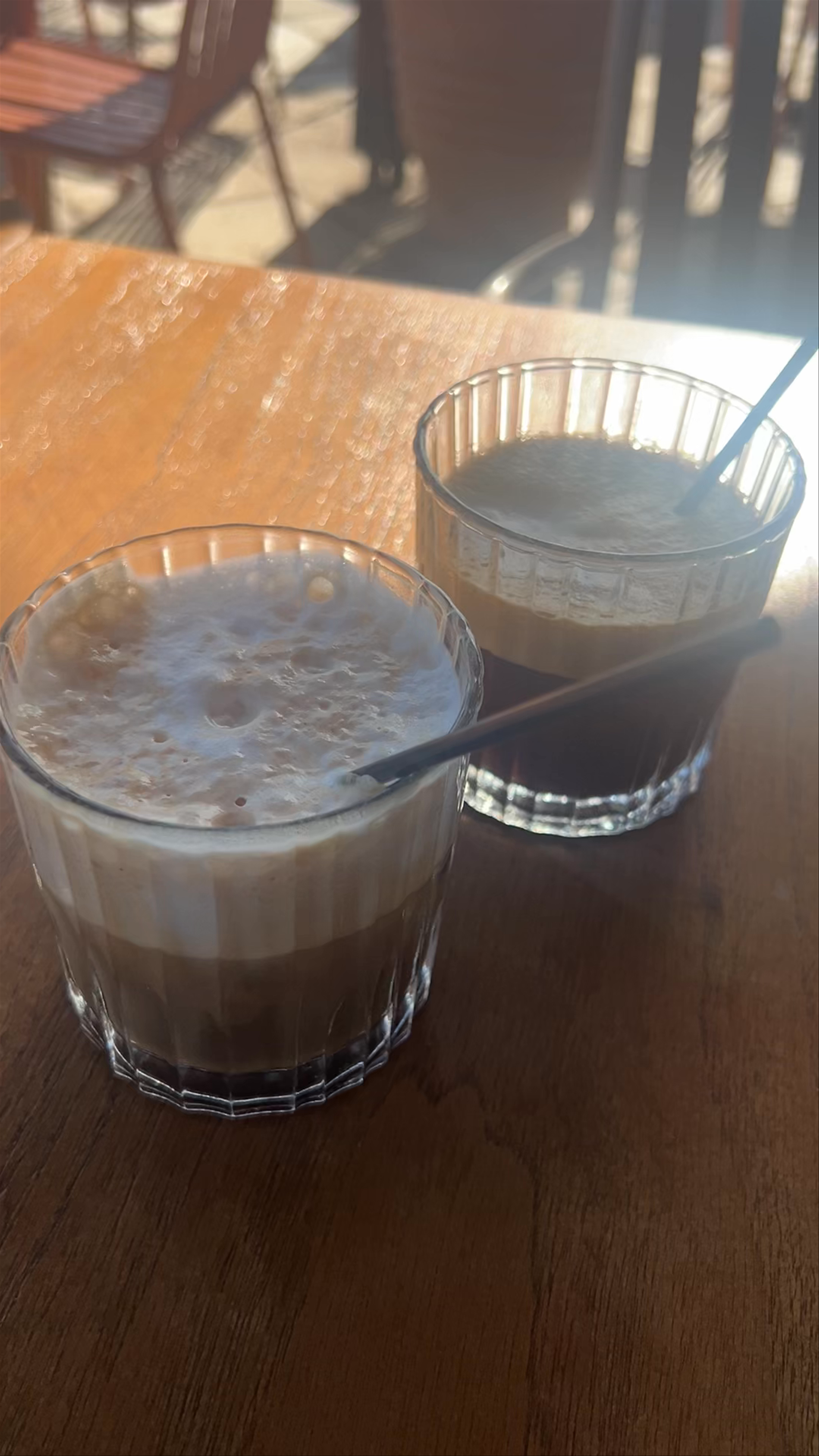 Sunny Coffee Moment at Isalos Beach Bar, Koundouros Greece