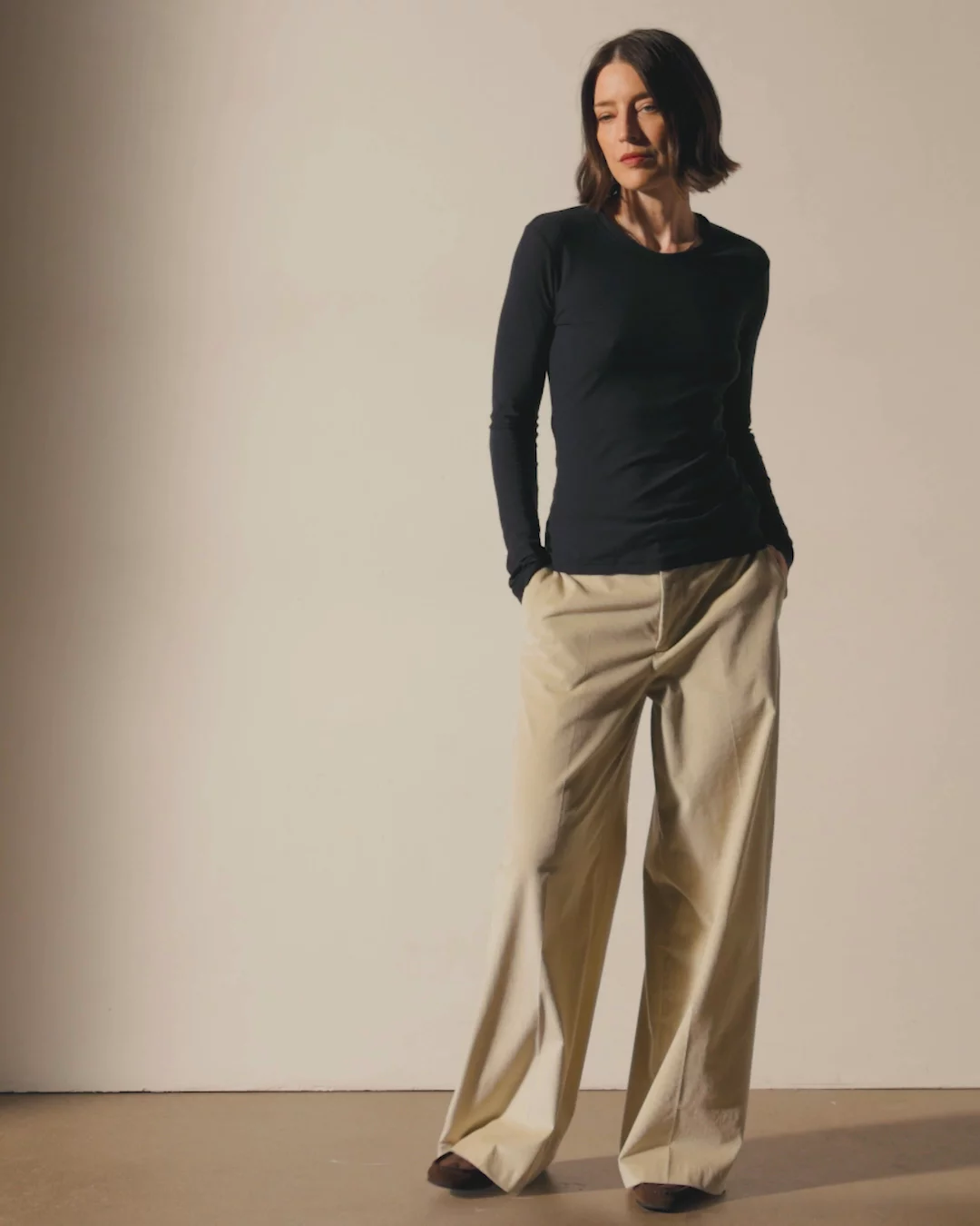 Sheer Slub Long Sleeve Crew - Deep | James Perse Los Angeles