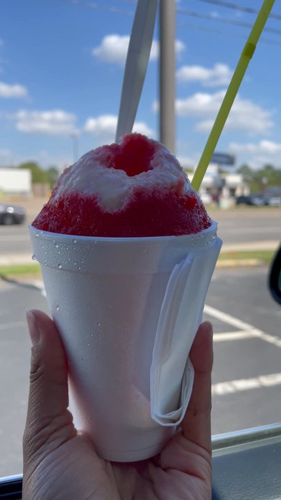 Oasis Snowballs - Strawberry w/condensed milk - Shaved Ice Near Me - Houston, Texas