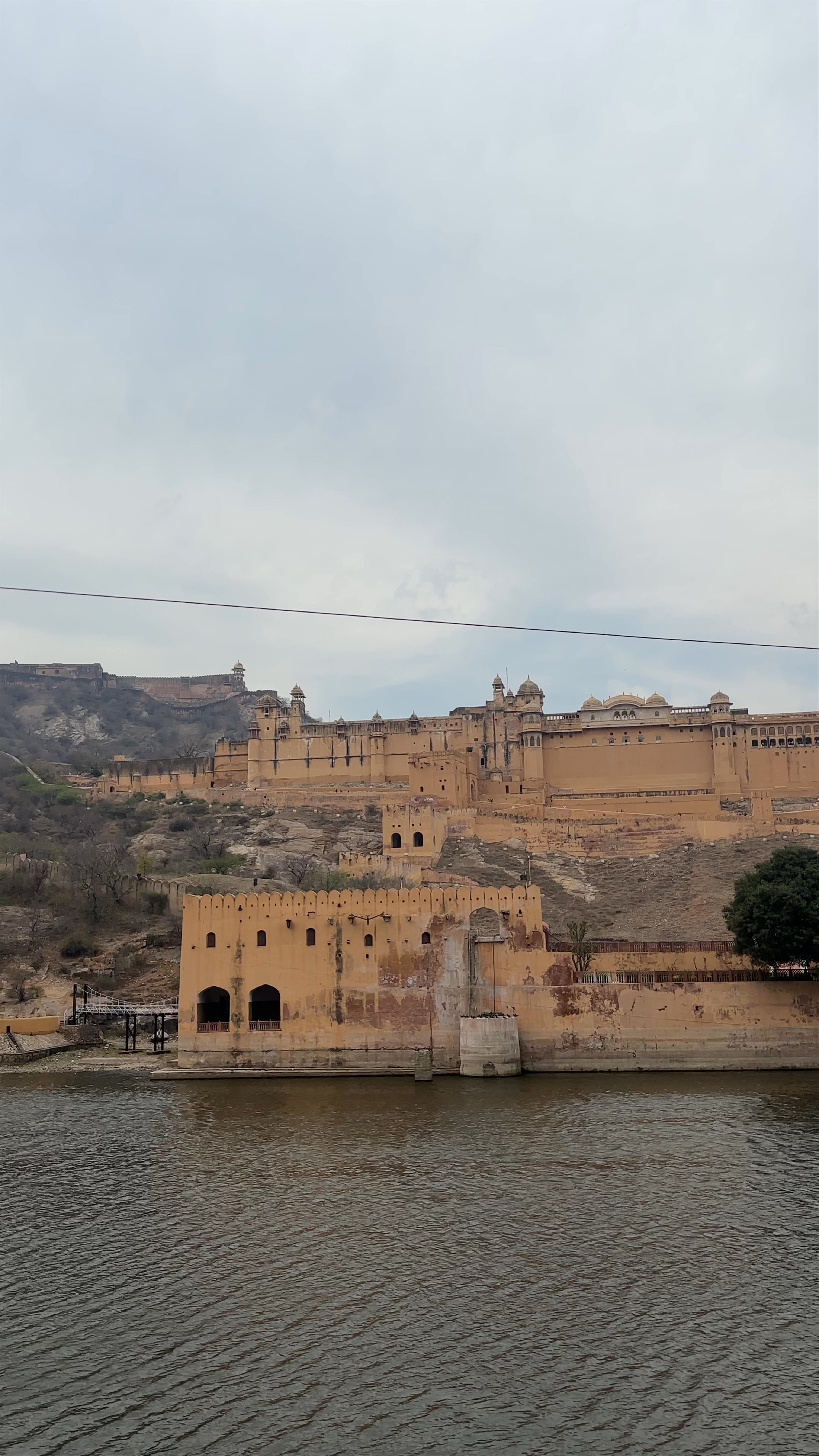 Amer Fort Panorama: Historic Majesty Over Maota Lake, Jaipur