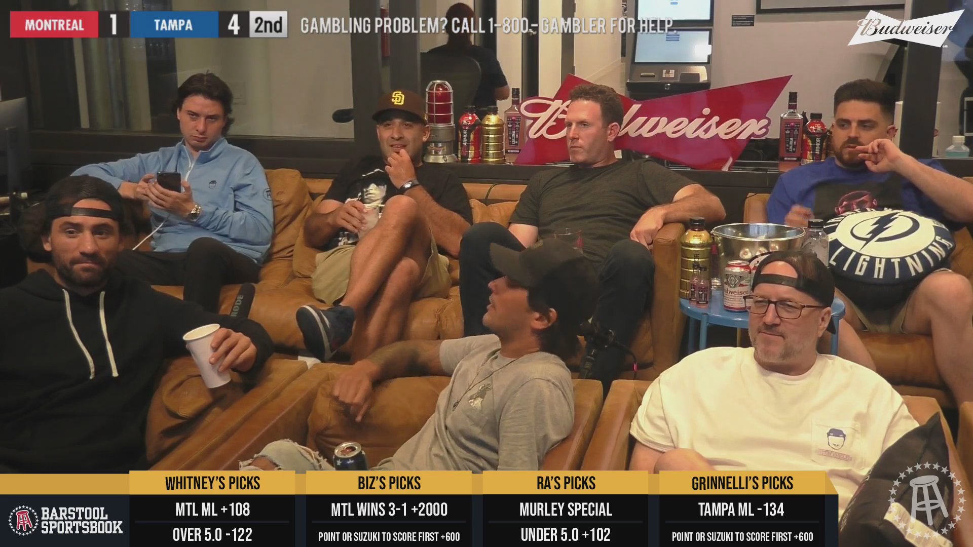 A Late Visit from Frank the Tank Highlights Game 3 of the Stanley Cup Final in the Gambling Cave