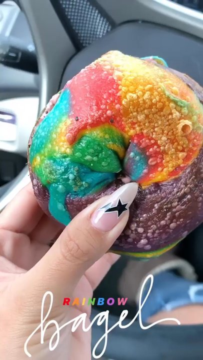 Bagel Factory - Rainbow (plain) bagel - Bagels Near Me - Torrance, California