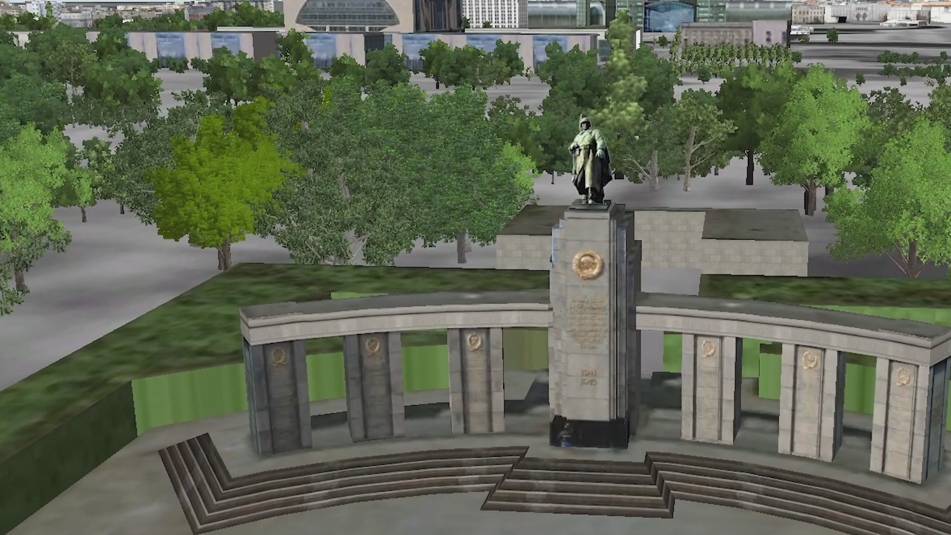Historical analysis explores documented plans for a Nazi-controlled cable television propaganda network in 1941 Berlin. The presentation correlates 3D architectural renderings of the city with archival evidence of early television development.
