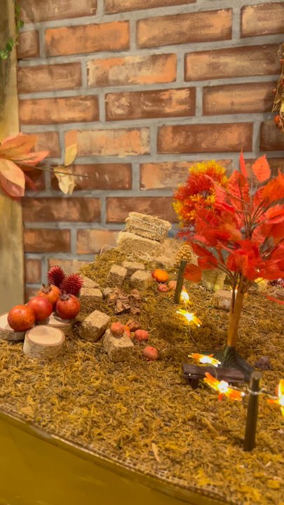 Cafe Bench - Miniature fall decor 2024 - Cafes Near Me - Flushing, New York