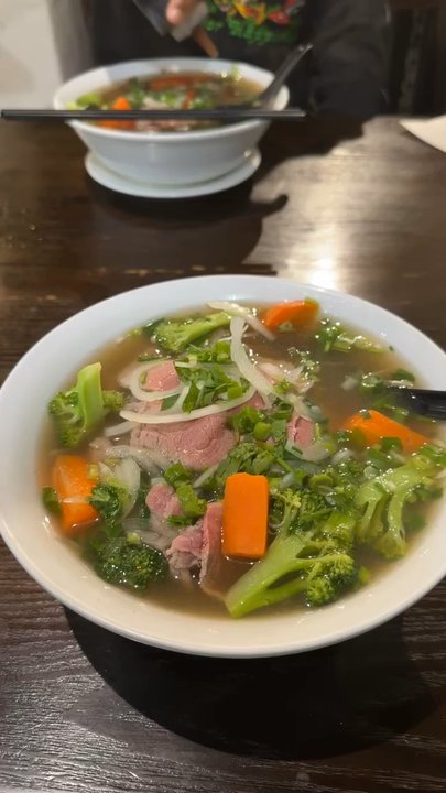Pho Ten - really super good amazing pho i will come back!! Ribeye pho added broccoli and carrots - Vietnamese Near Me - Richmond, British Columbia