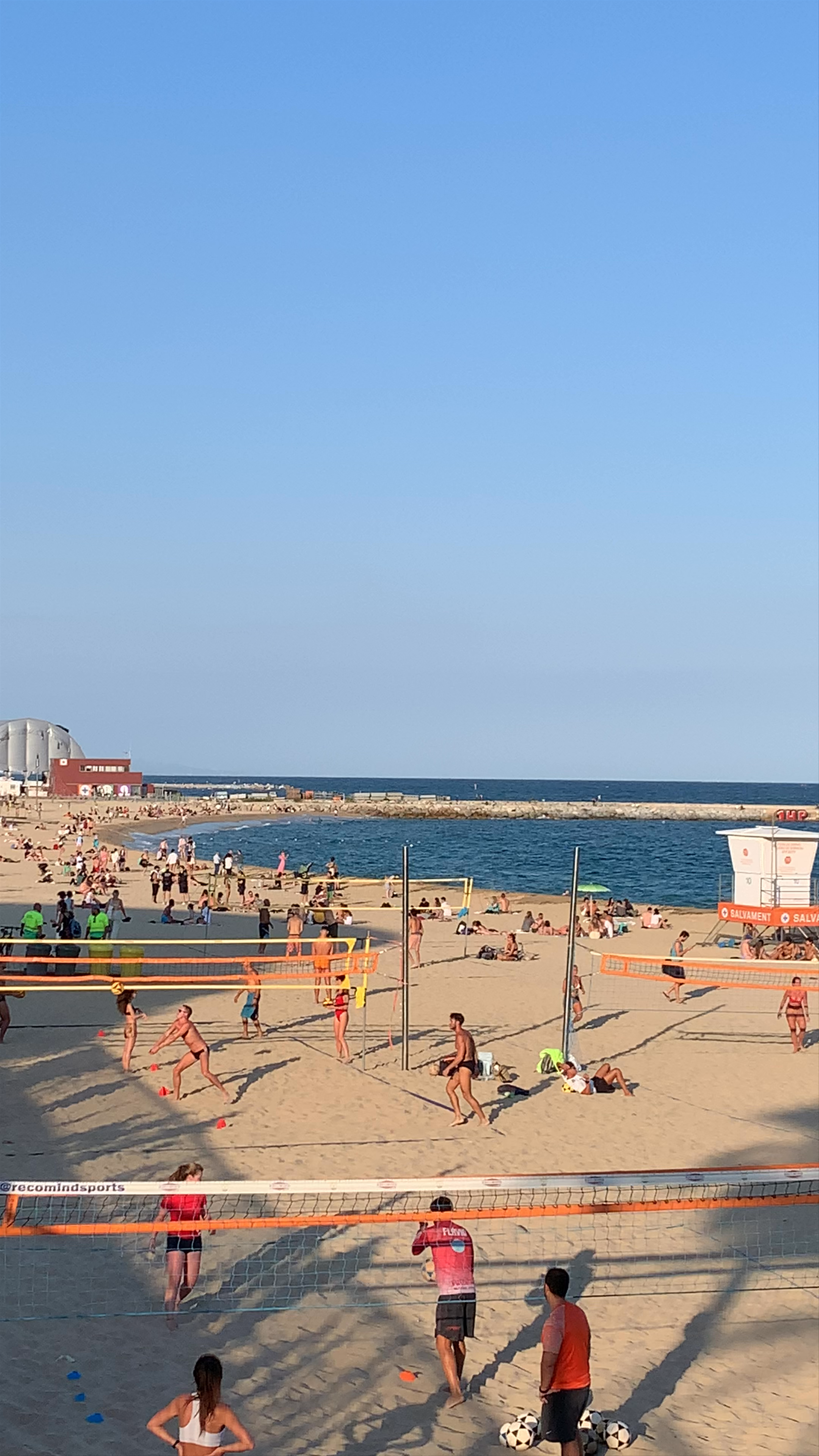 Sunset Beach Volleyball at Playa de Bogatell, Barcelona