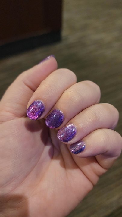 Pinky's Nail Spa - Starry Cat Eye in shade #5...I'm obsessed(and the gel lasts over my natural nail for 3 weeks!). - Nail Salons Near Me - Clermont, Florida