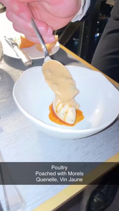 Le Jules Verne - Poultry Poached with Morels Quenelle, Vin Jaune - French Near Me - Paris, 75