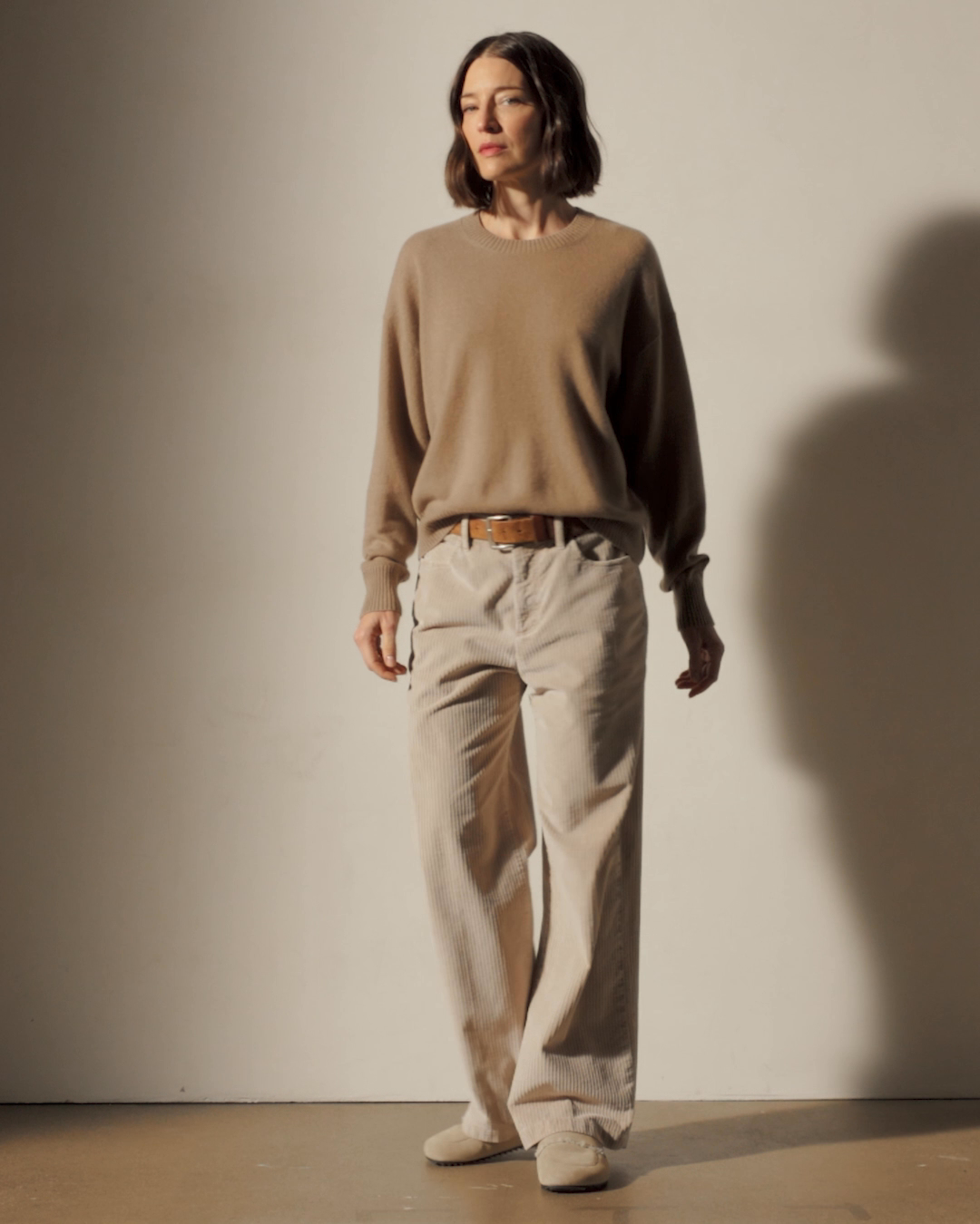 Corduroy Straight Leg Pant - Stone Pigment | James Perse Los Angeles