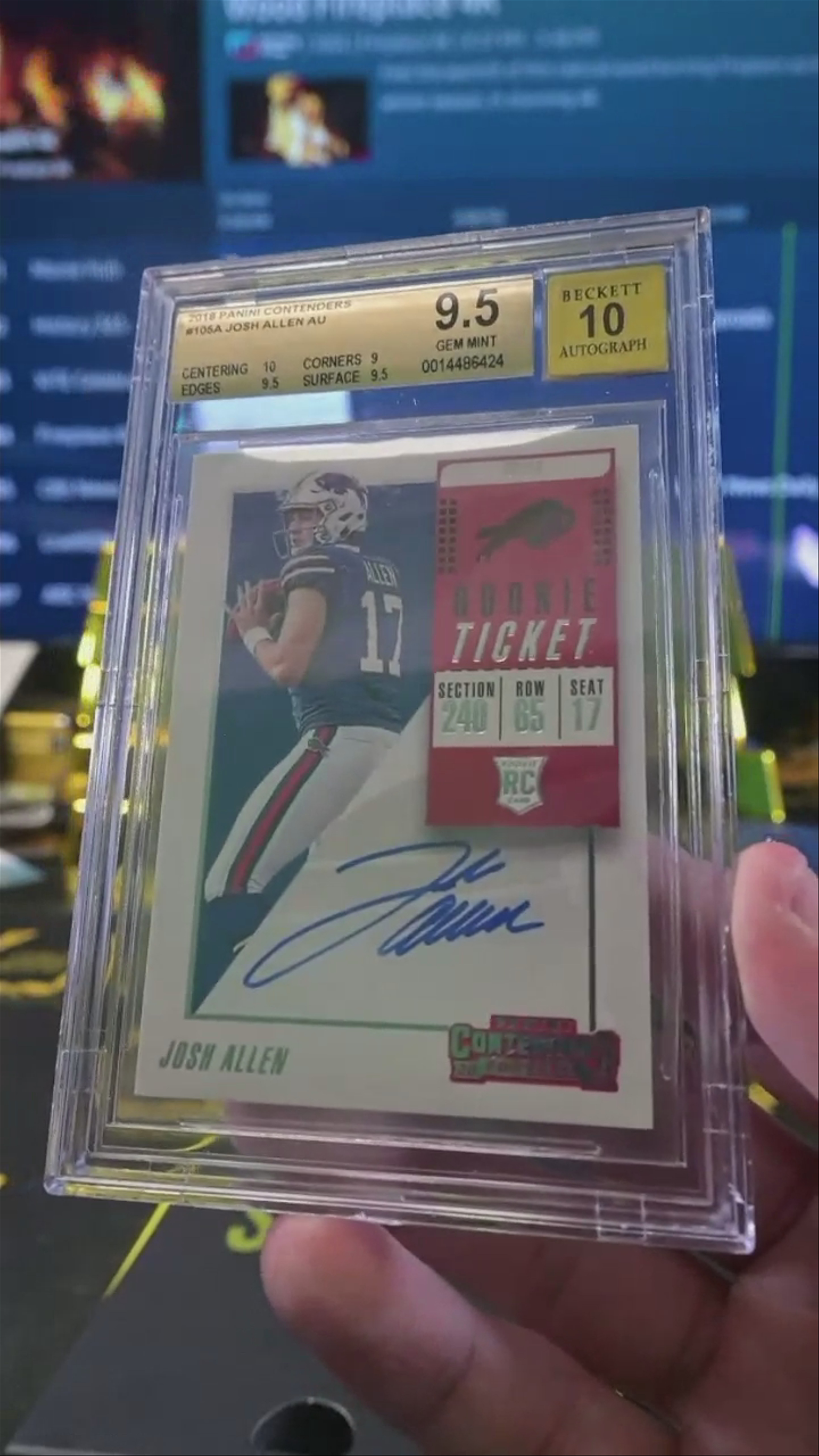 2018 Paninj Contenders Josh Allen No Feet (2nd One)