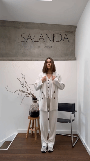 100% Merino Wool Pants - White | ORA – SALANIDA