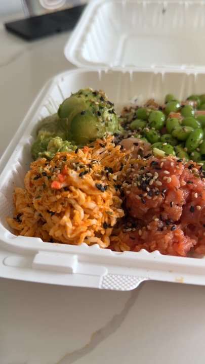 Poki Poki - Oceanside - Regular bowl with spicy tuna, spicy crab, and salmon - Asian Fusion Near Me - Oceanside, California