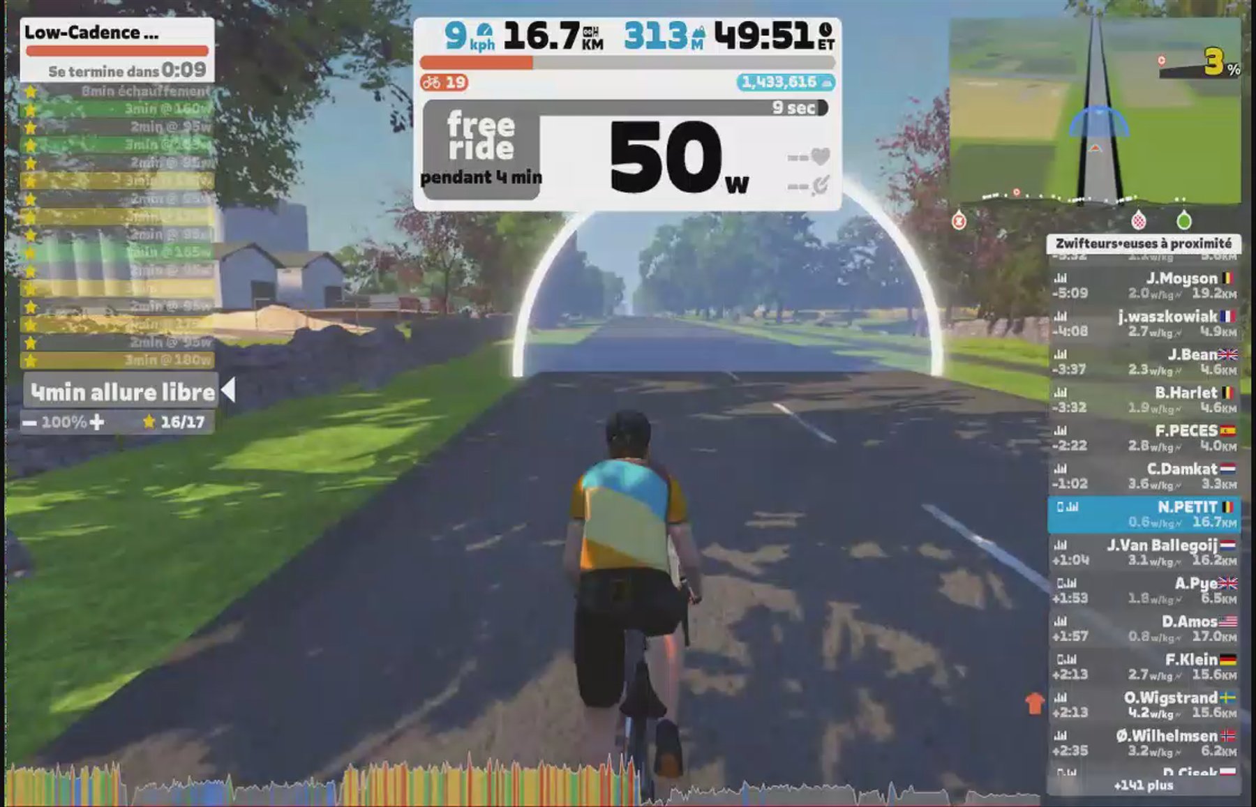 Zwift - Low-Cadence Intervals in Yorkshire