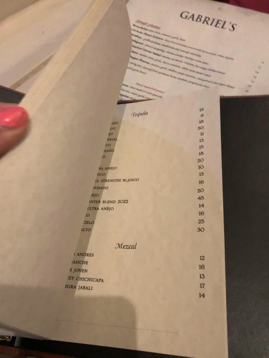 Gabriel's - Drink menu - Italian Near Me - Eureka, California