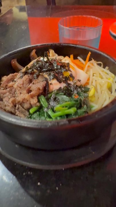 Maru - Beef bimbimbop -   Extra meat added at my request ;- - Barbeque Near Me - La Quinta, California