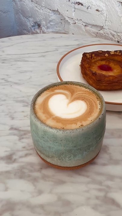Hearth Bakery - Caffe latte and pineapple danish - Bakeries Near Me - Denver, Colorado