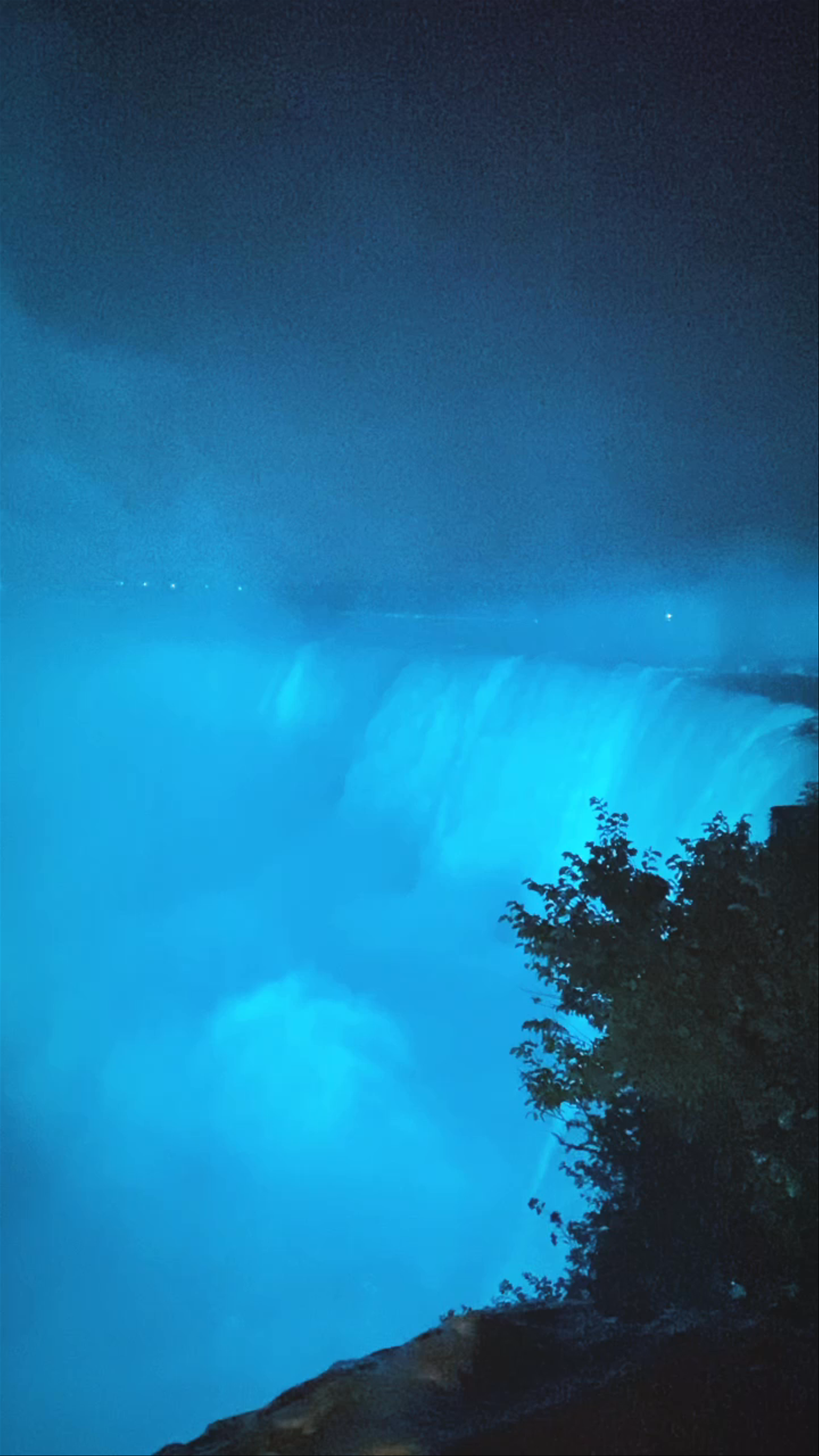 Niagara Falls Night Illumination: Magical Blue Waterfall Experience