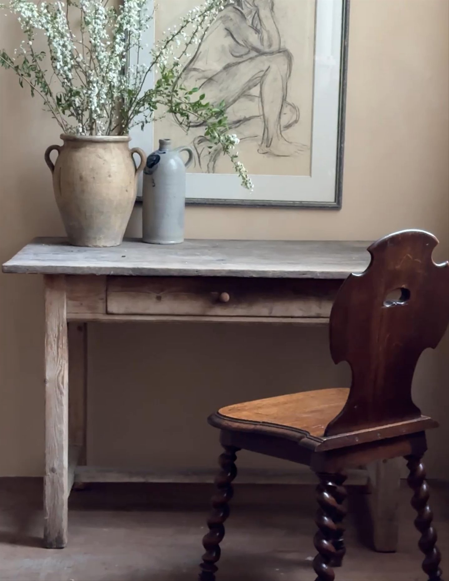 19th c. Oak Desk