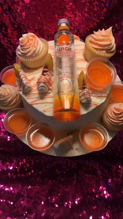 Mable Cakes - Peach Ciroc themed cupcakes with infused jell -o shots ! - Custom Cakes Near Me