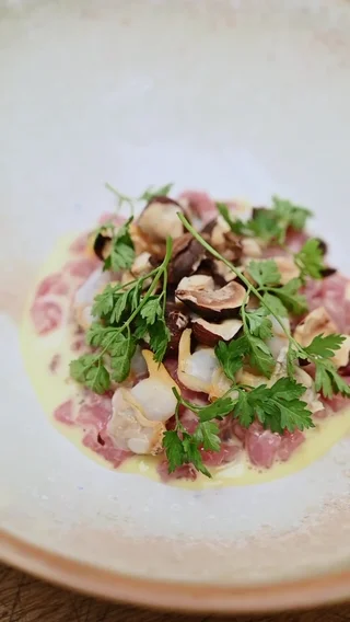 Veal Tartare with Clams & Hazelnut