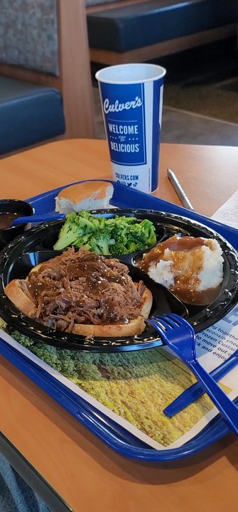 Culver's - Pot roast dinner mashed potatoes and gravy steamed broccoli dinner roll Culver's has more than just burgers and Frozen Custard - Ice Cream & Frozen Yogurt Near Me - Lockport, Illinois