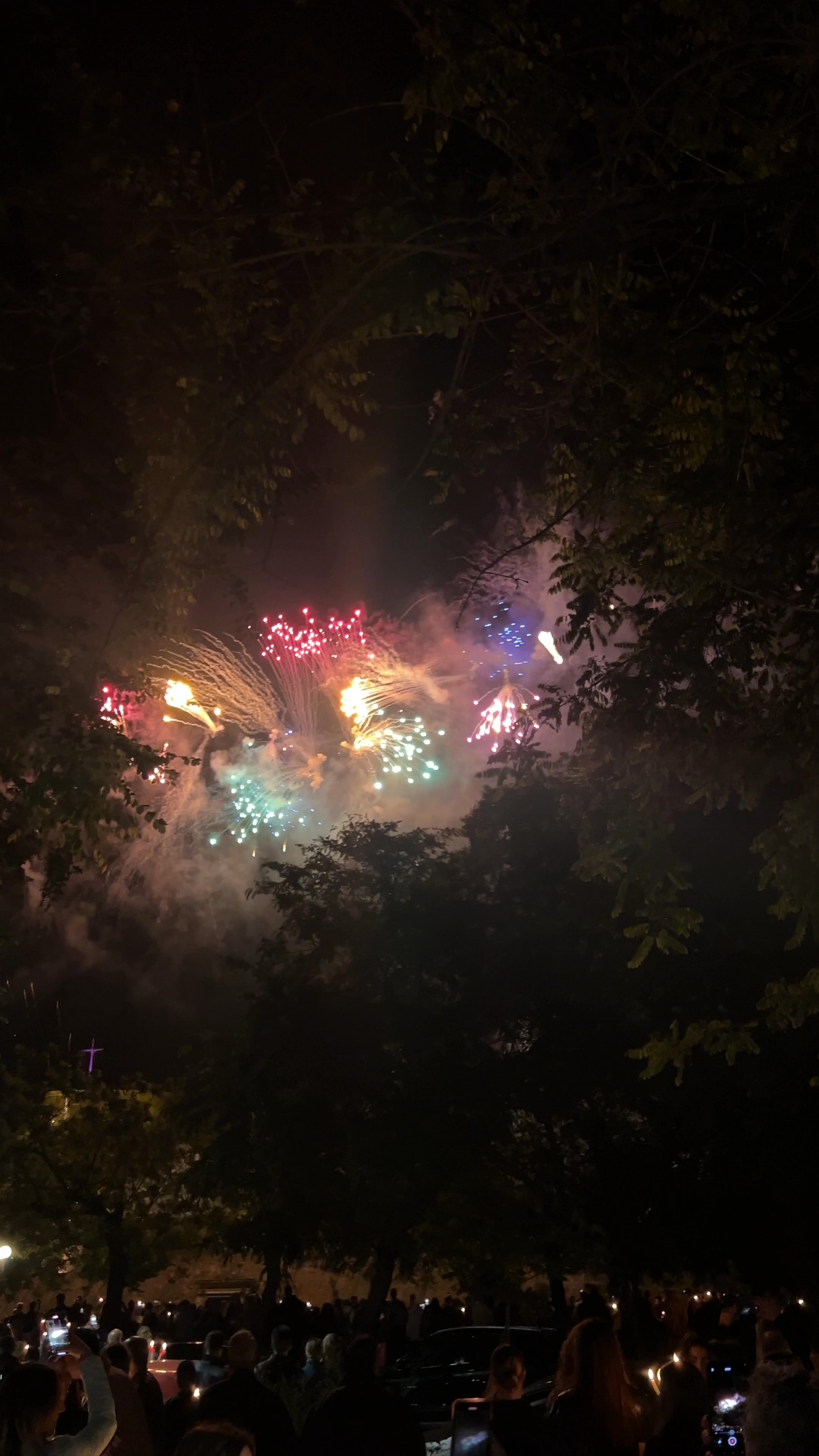 Enchanting Night Fireworks at Leonida Vlachou Square, Corfu