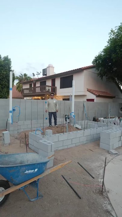 Antioquia Custom Creations - Transformation Video of this Custom Outdoor Kitchen and Cantilever Pergola - Artificial Turf Near Me