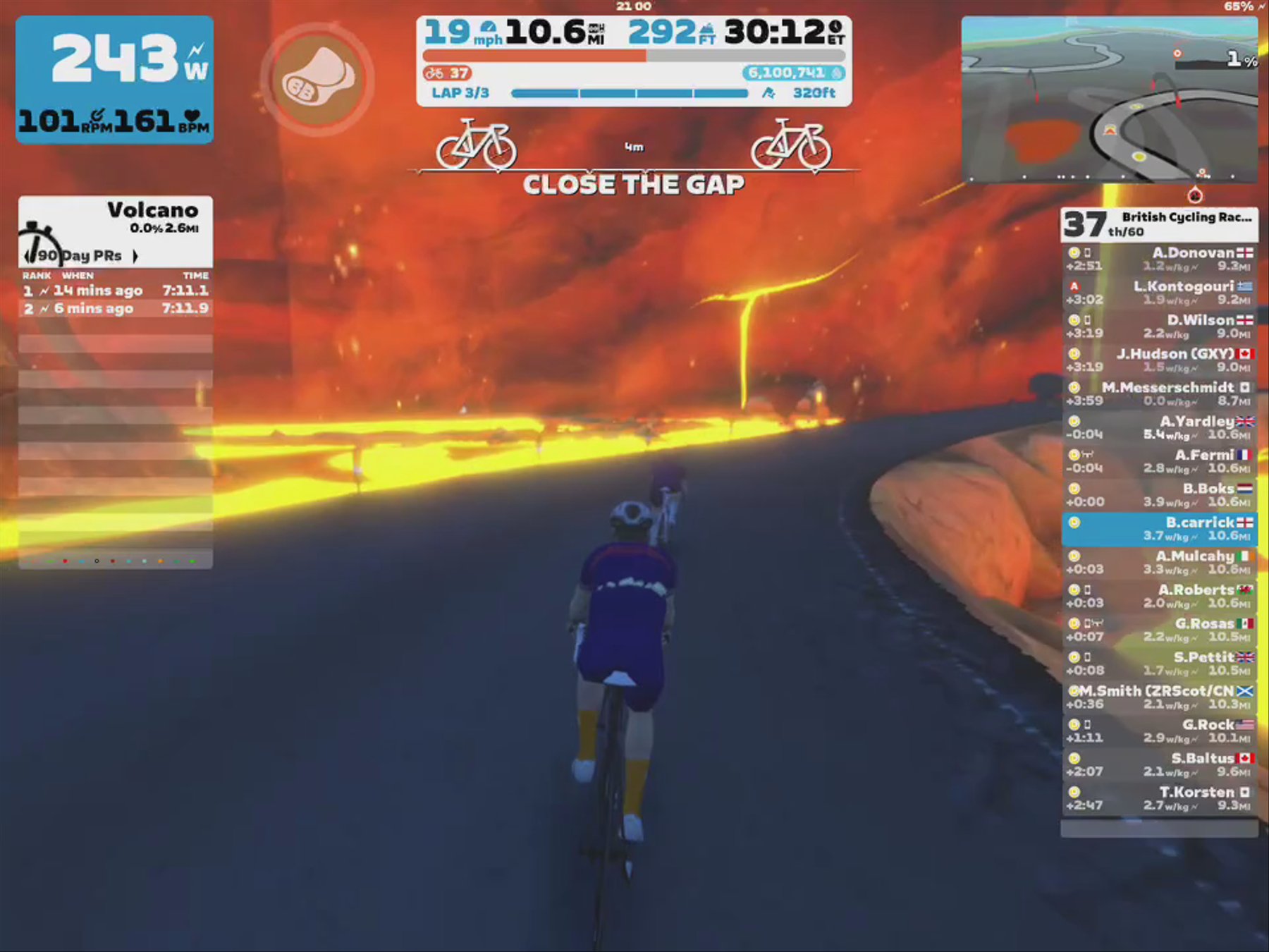 Zwift - Race: British Cycling Race Series (D) on Volcano Circuit CCW in Watopia