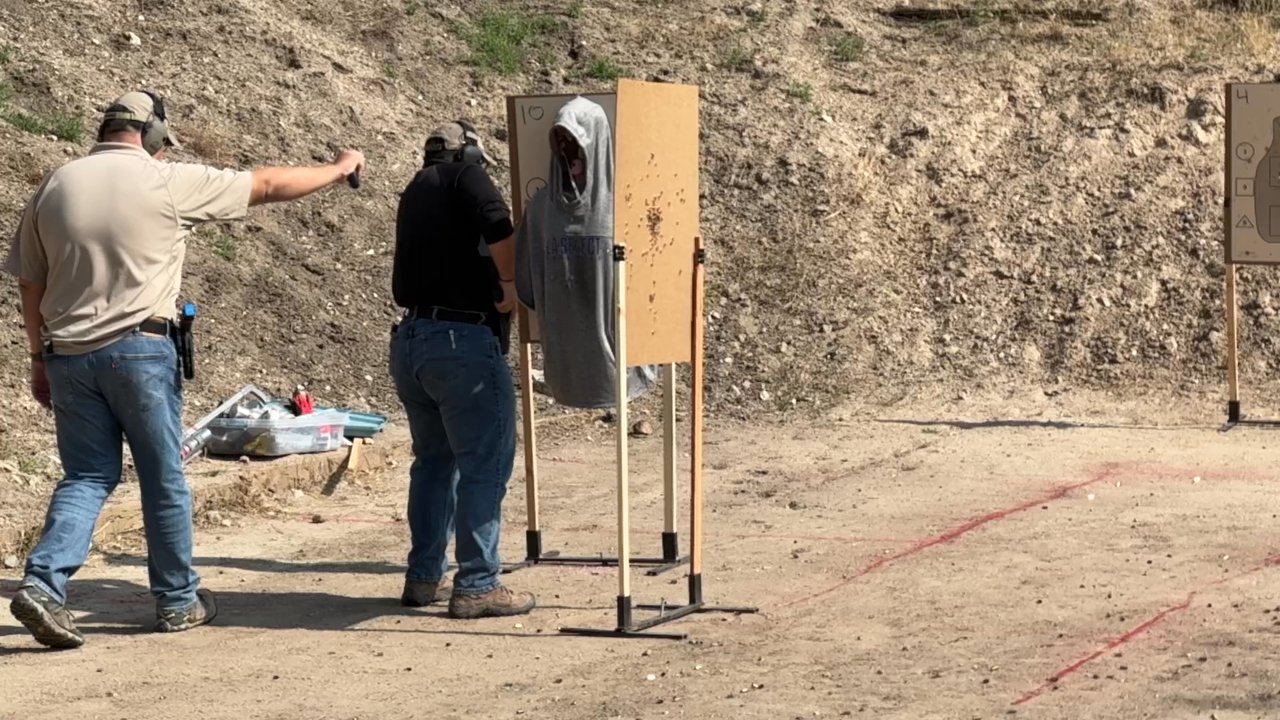 Shoot Safe Learning - One of the instructors doing an exercise.  Slo mo. - Firearm Training Near Me - Lomita, California