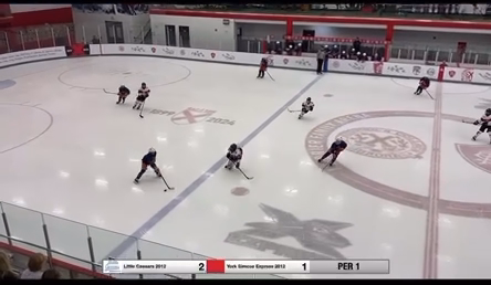Bryce Heeringa splitting defenseman with speed