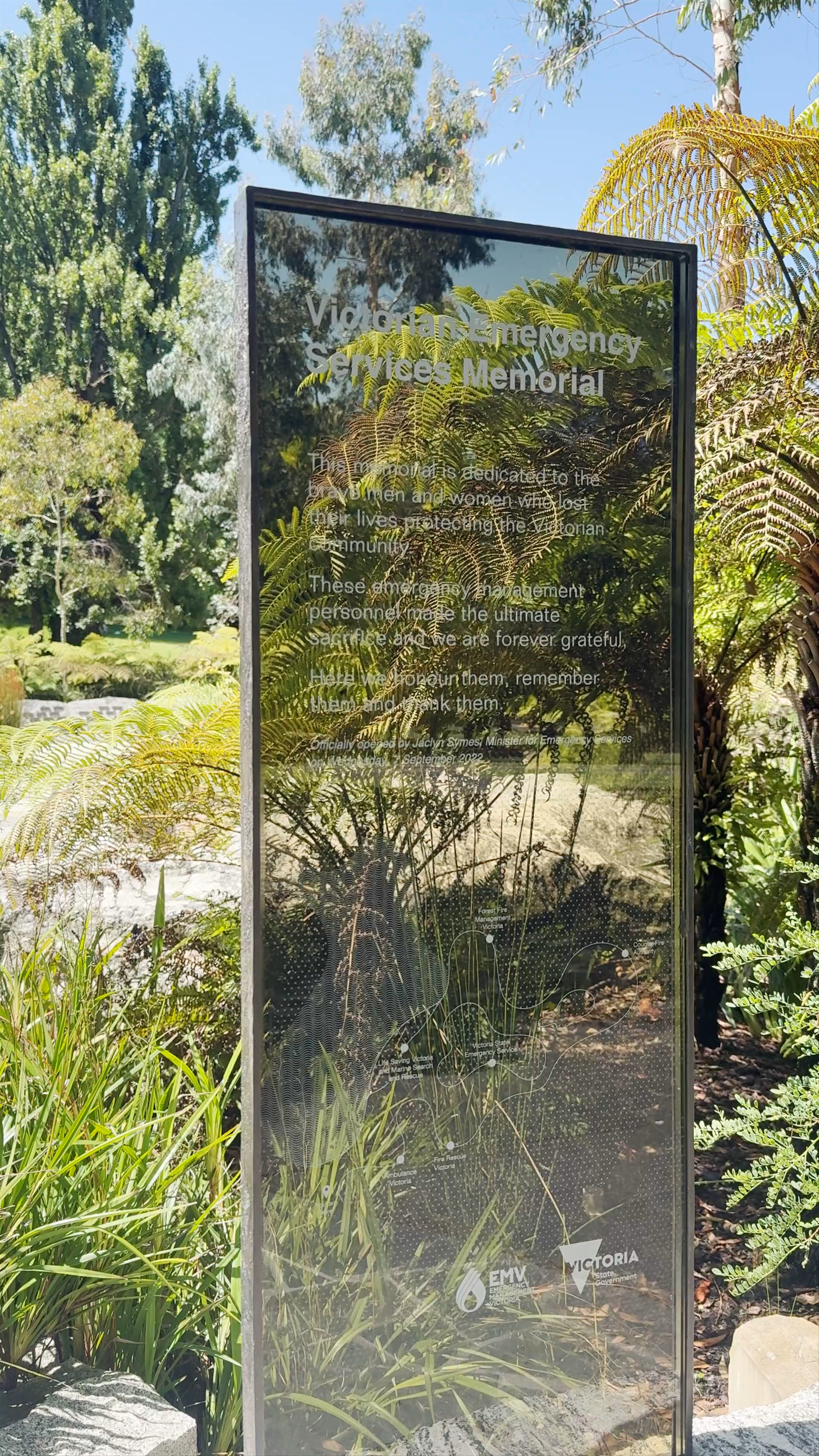 Victorian Emergency Services Memorial in East Melbourne