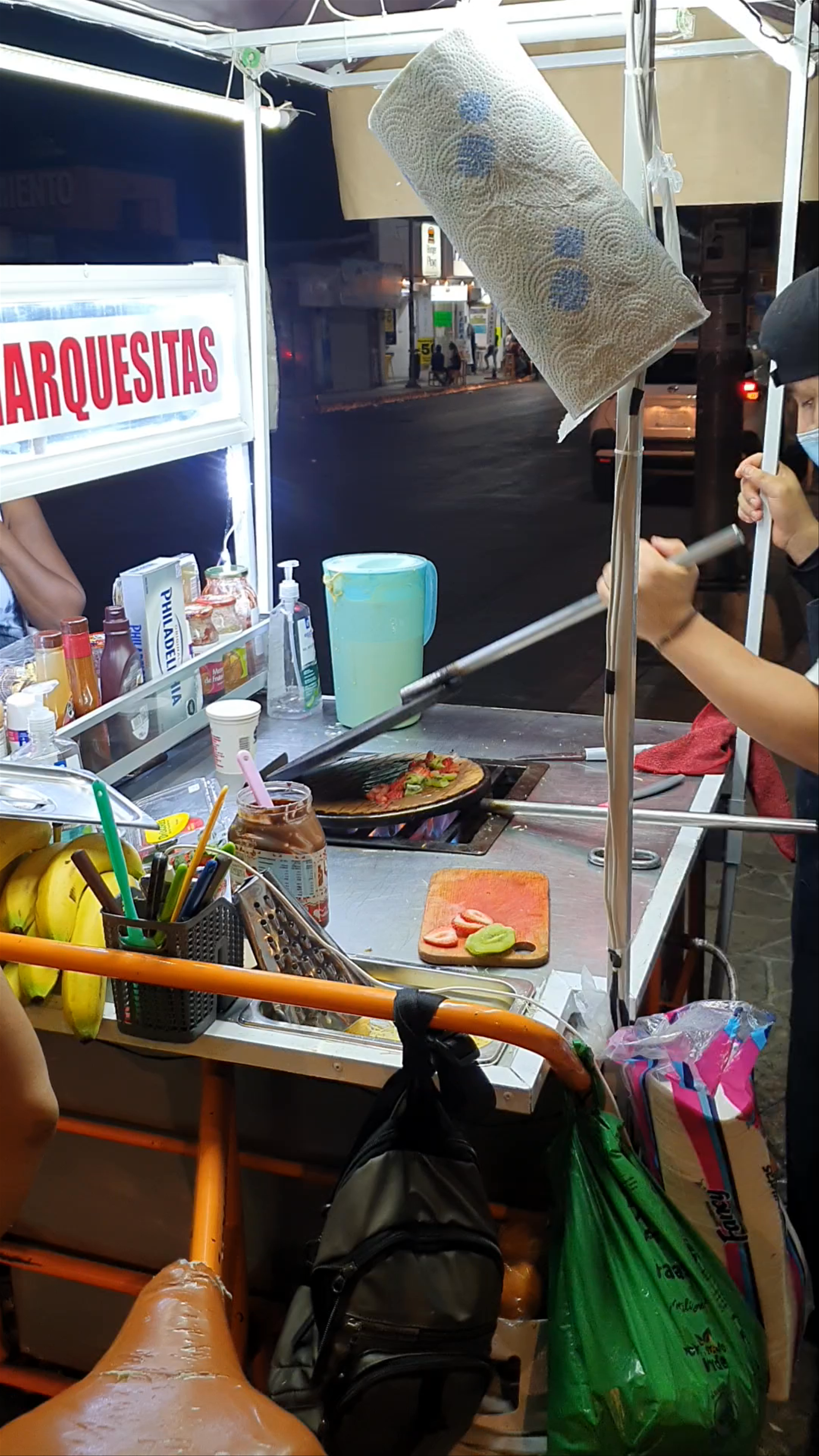Nighttime Street Food Marquesitas in Playa del Carmen