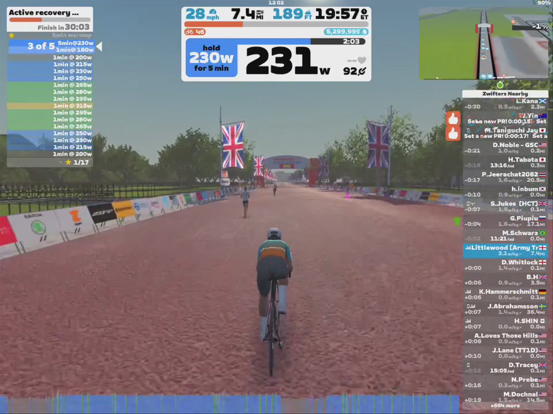 Zwift - Active recovery high cadence plus pyramid in London