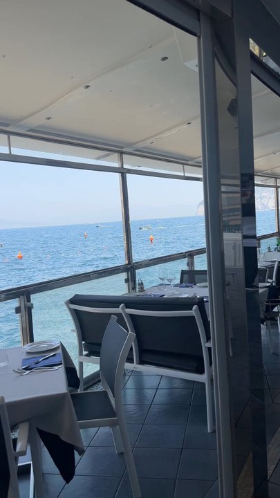 Bagni Delfino - The view from our table. - Seafood Near Me - Sorrento, NA