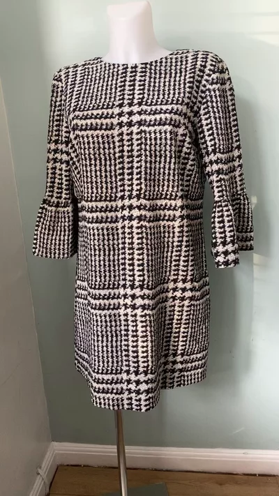 Zara Houndstooth Check Shift Dress