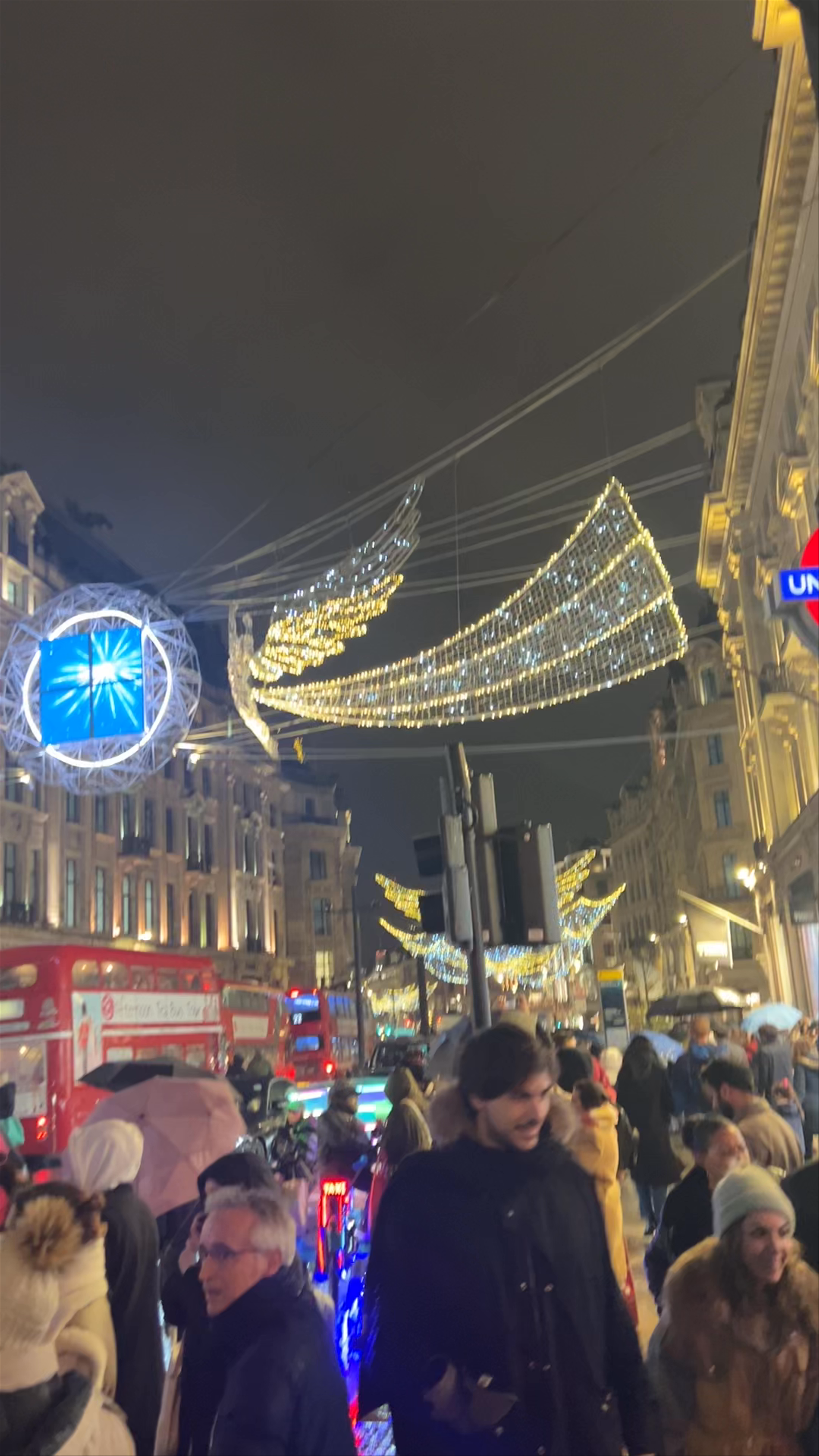 Festive Nightlife at Oxford Circus, London