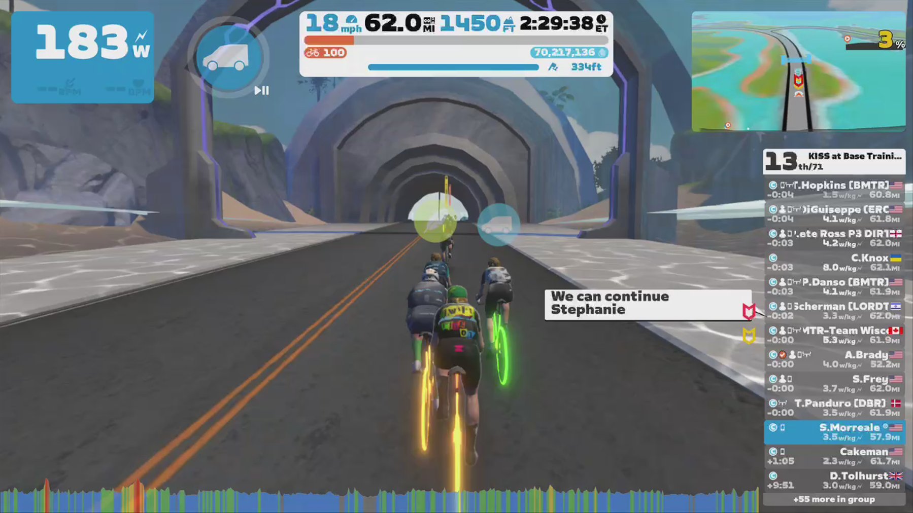 Zwift - Group Ride: KISS at Base Training Ride (C) on Triple Flat Loops in Watopia