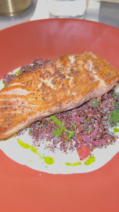 Lyla - Salmon on a bed of qinoa - Italian Near Me - Dallas, Texas