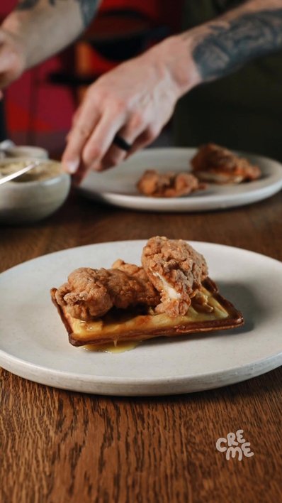 Fermented Waffles with Fried Chicken