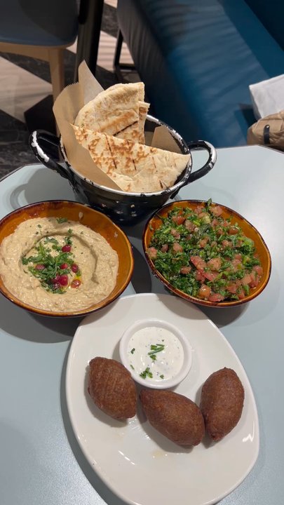 Tabule Middle Eastern Cuisine - The cold apps, delicious spreads Babaganosh & Tabouli and warm Kubbe crispy cracked wheat shell stuffed with minced meat - Middle Eastern Near Me - Toronto, Ontario