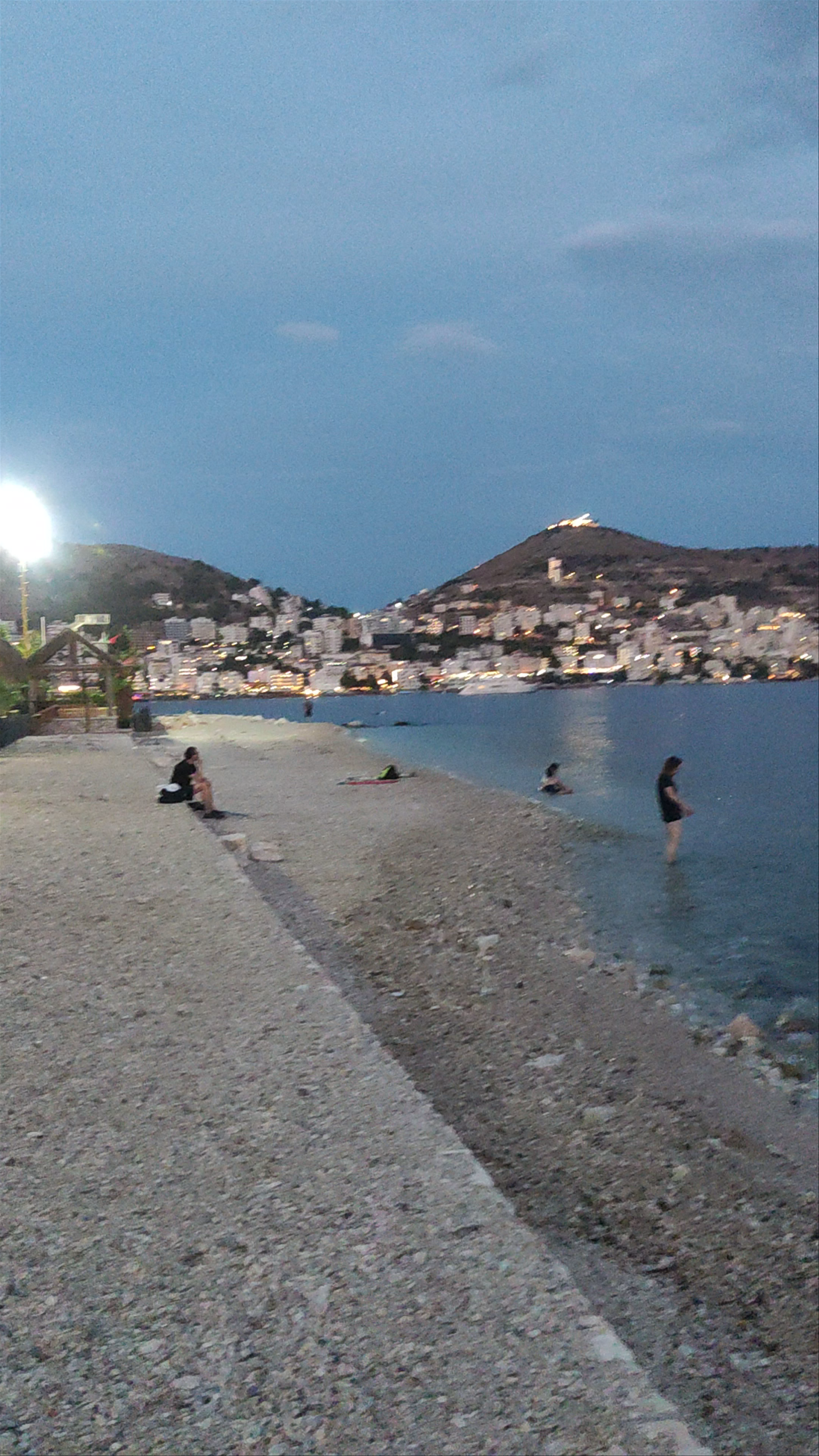 Saranda Beach Twilight Stroll: Peaceful Shoreline in Sarandë, Albania