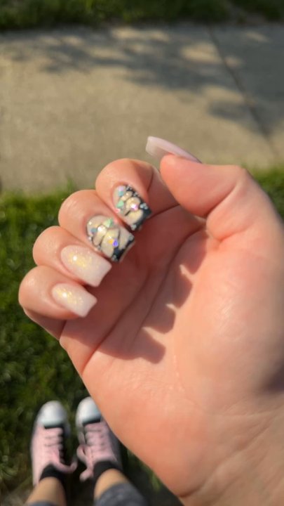 Divine Nail Spa - Beautiful butterfly nails to enjoy spring. Thank you Andy and Pauline - Nail Salons Near Me - Fairfax, Virginia