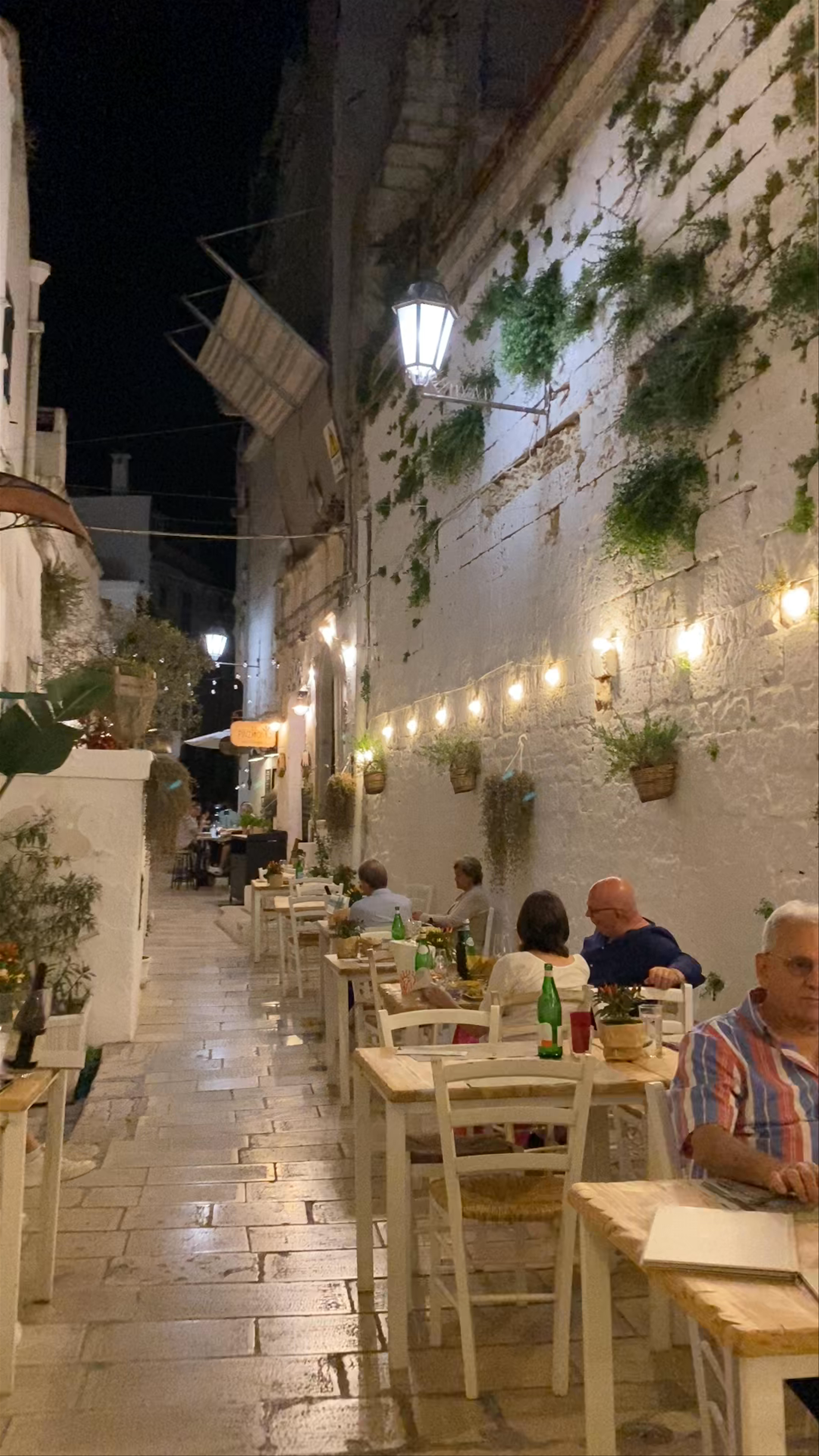 Magical Night Dining in Ostuni's Charming Alley