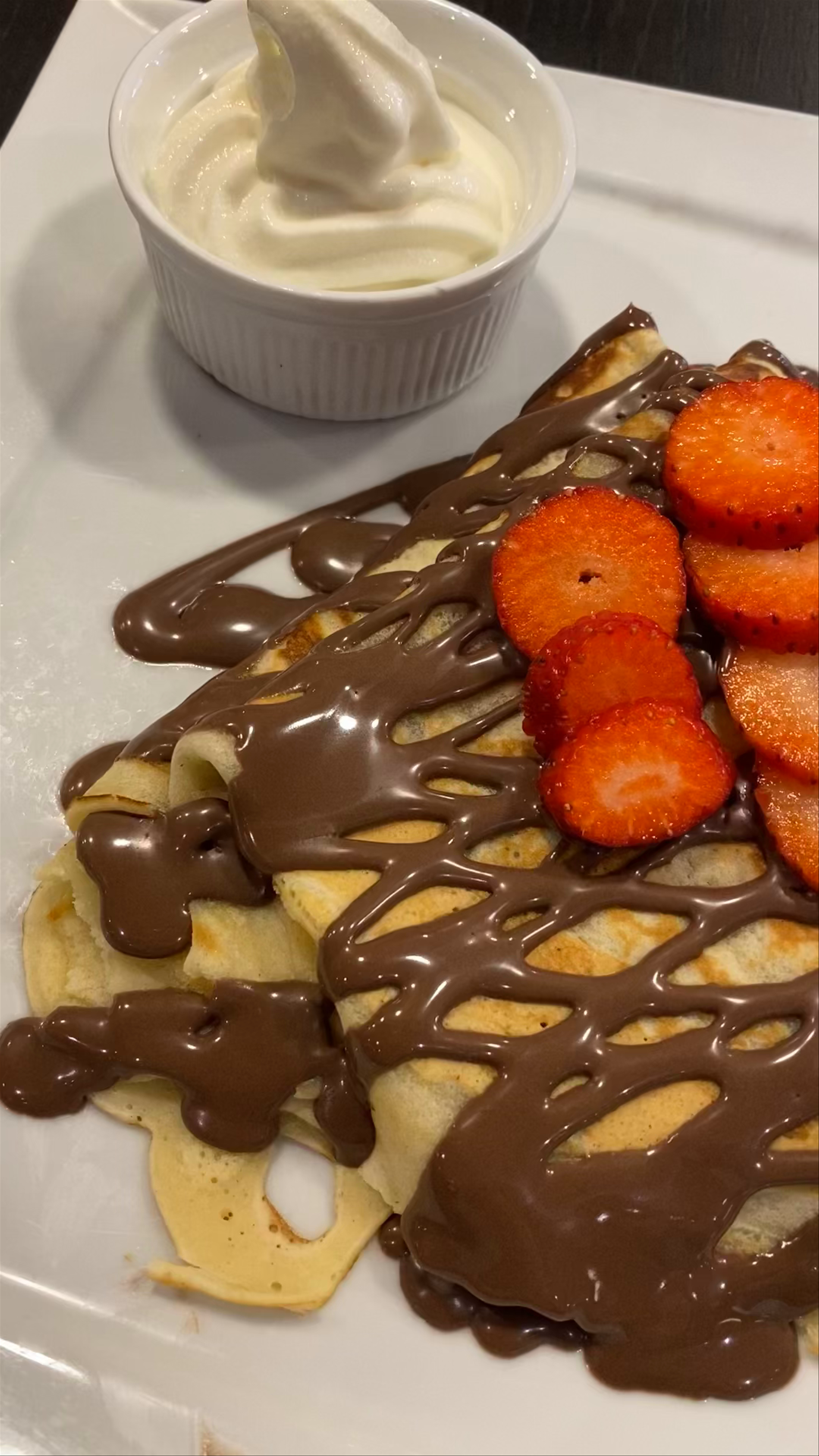 Decadent Chocolate Strawberry Crepes at Little Dessert Shop in Reading