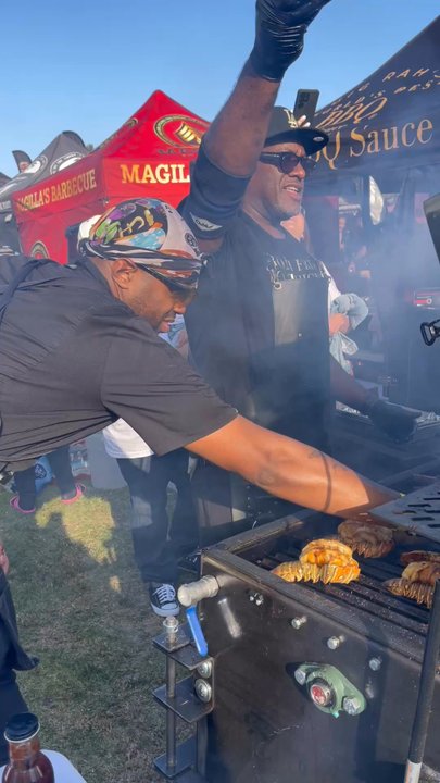 Big Rah's BBQ - Big Rah!!! In his glory!!! Working of my sons Babes Barbecue grill!!! - Barbeque Near Me - Reseda, California