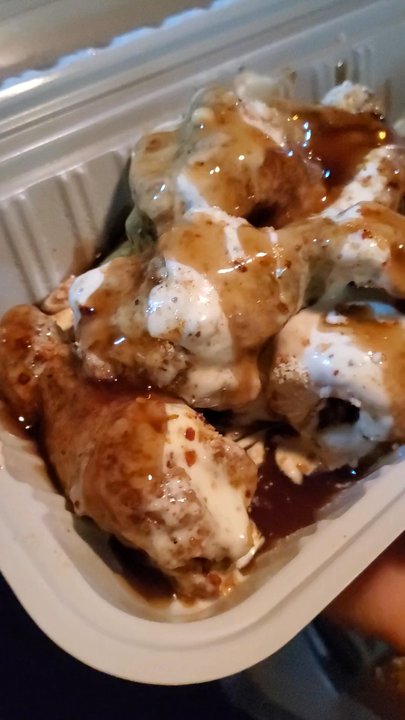 Wow! Wing House - Garlic parmesan with honey garlic on top - Chicken Wings Near Me - Toronto, Ontario