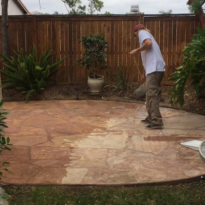 Newlight Tile Restoration & Remodels - Part 2 Flagstone Restoration. Stone Enhancing Sealer giving appropriate protection and a natural look for the years to come. Bye Bye Moss - Tiling Near Me - Orange, California