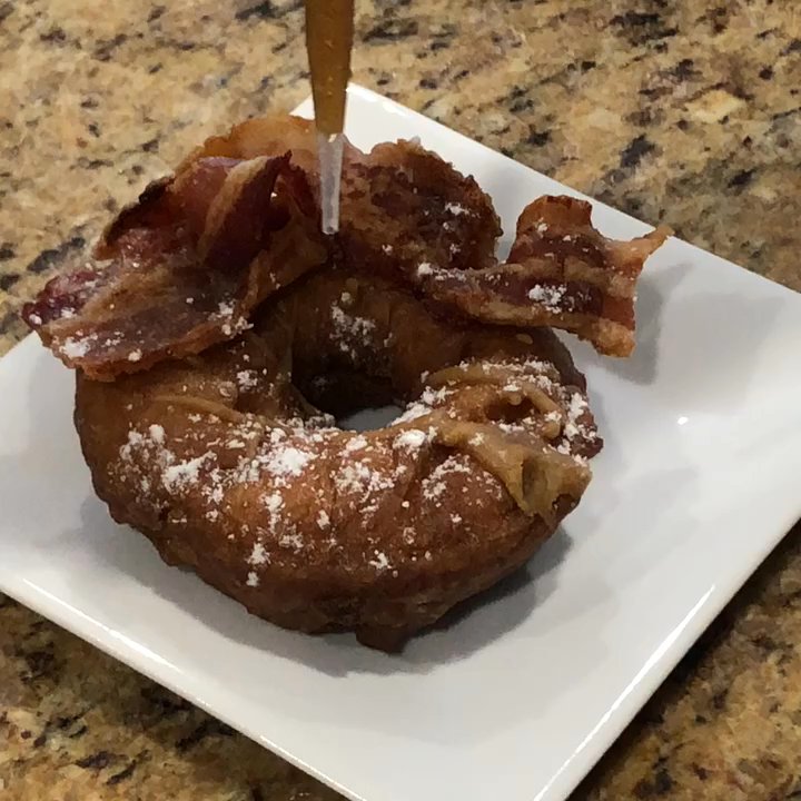 Doughnut Dollies - Squirt the syrup on it. Beyond tasty - Breakfast & Brunch Near Me - Marietta, Georgia