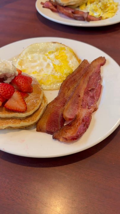 The Original Pancake House - Farmhouse Basic with strawberries - Waffles Near Me - Dallas, Texas
