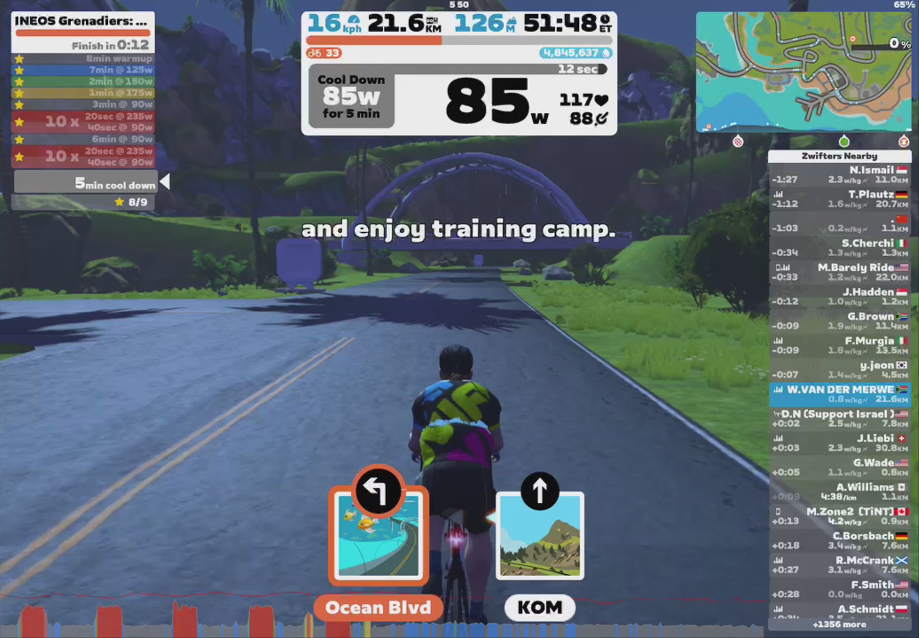 Zwift - Zwift Pro Training Camp: INEOS Grenadiers | Team Workout 1 in Watopia